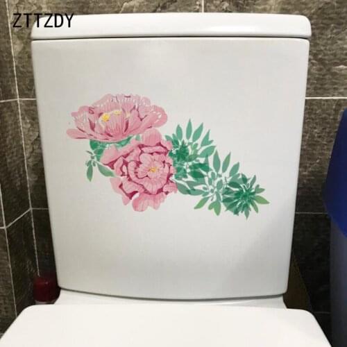 ZTTZDY 22.7*13.7CM Peony Flower Classic Bedroom Wall Sticker WC Toilet Decal Home Decoration T2-0159