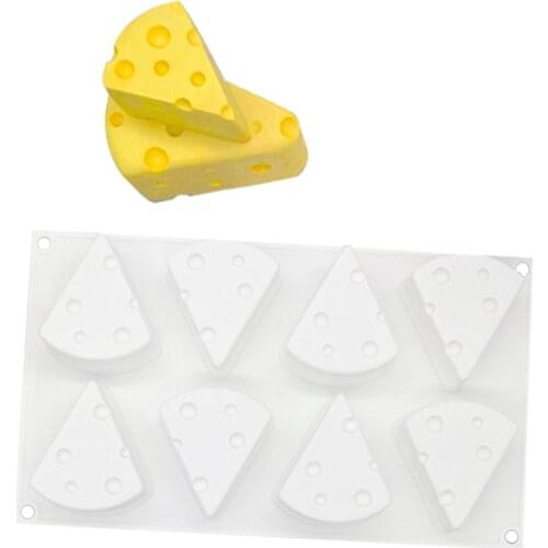 1 Pcs 3D Cheese Shaped Mold 8 Hole Silicone Cake Mold Dessert Baking Tray For Home Kitchen DIY Baking Tool