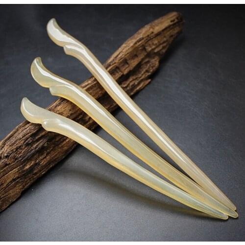 1PC Womens Natural Horn Hairpin Hair Jewelry Retro 12/15/17cm Hair Clip Hair Stick Hair Accessories Elegant Hairpins Jewelry