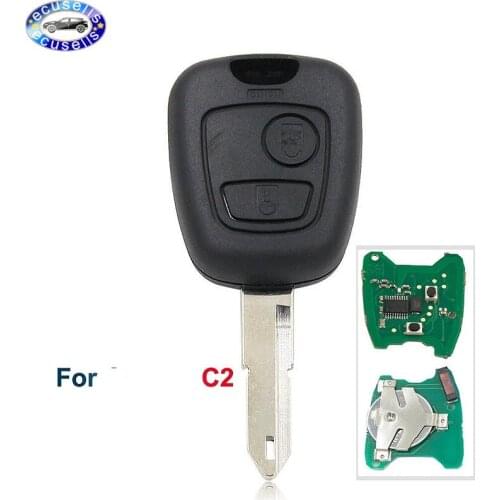 2 Button Remote Key Fob 433MHz Electronic ID46 for Citroen C2 Uncut Blade