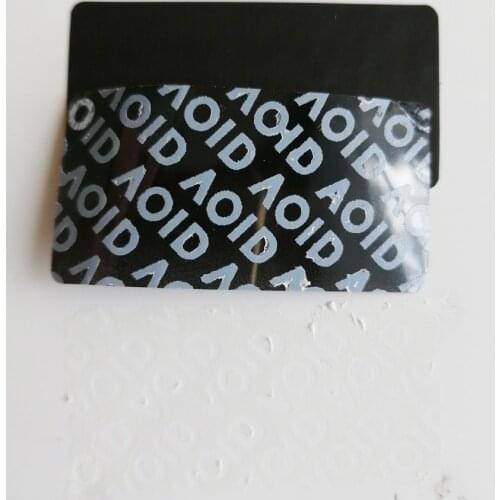 200pcs 40x20mm Blank Black VOID White Label Sticker Security Seal
