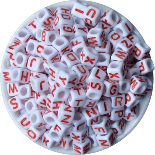 200pcs Letter Beads Square Colorful Alphabet Beads For DIYCrafts 3.5mm Hole Acrylic Beads For Making Bracelet & Necklace Gifts