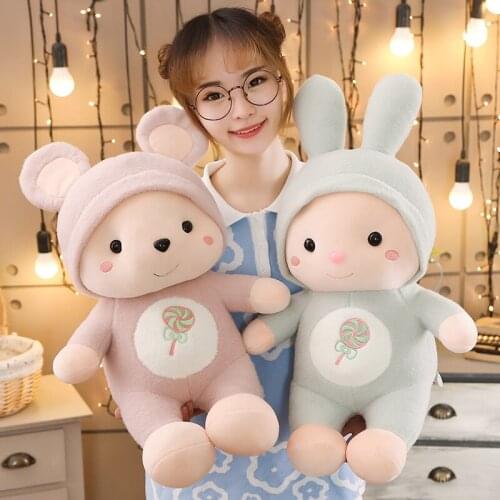 30/45/55cm cute mouse/rabbit doll plush toy baby toys to send children birthday gifts Christmas gifts of high quality