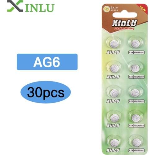 30pcs AG6 371 SR920SW LR920 SR927 171 370 L921 LR69 SR920 1.55V Button Cell watch Coin Alkaline Battery ,XINLU Battery