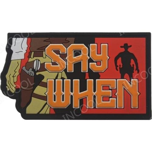 3D PVC Patch SAY Rubber Patches Hook Back Patches Tactical Military Army Emblem Applique Combat USA Badges For Clothing