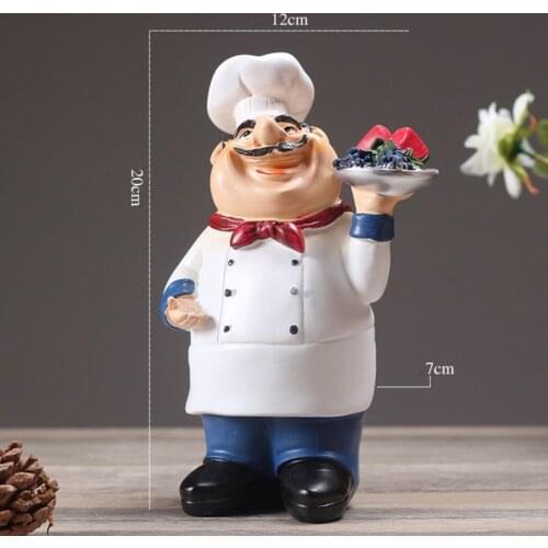 4Pcs Chef Adornment,Kitchen Resin Ornaments,Chef Statue Sculpture for Collectible Figurine