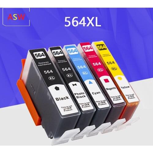 5PK 564XL Compatible Ink Cartridge Replacement for HP564 Cartridge 4610 4620 B210 5520 3520 5510 B110a C410 B109 C310 7510 6520