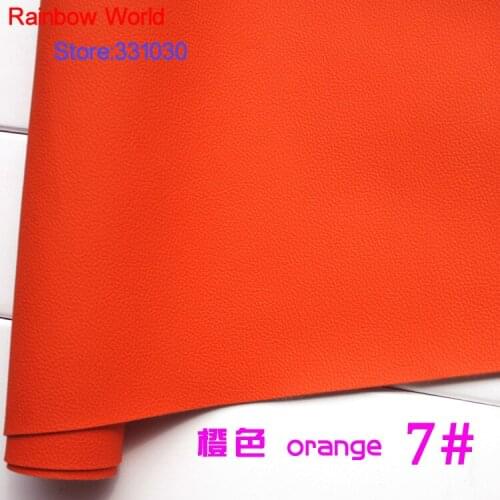 7# orange Micro Lychee Pattren high quality 1.2mm thick PU Leather fabric for DIY cars table bags bed material (140*50cm)
