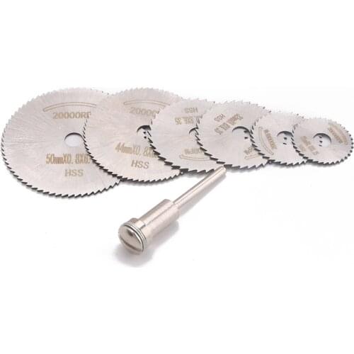 7pcs Circular Saw Blades Cutting Disc Mandrel Set for Dremel Rotary Cutter Tool