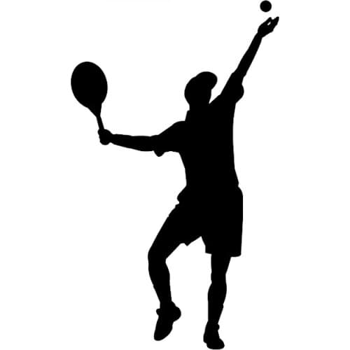 Car Stickers Fashion Tennis Player Sports Decoration Fitness PVC Car Stickers Accessories Waterproof Black/white,17cm*10cm