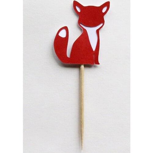 Glittered Fox Cupcake Toppers Woodland Forest Animal Birthday wedding cake topper food picks Party Bachelorette Decor
