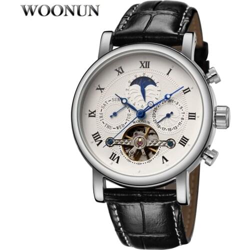 Men Tourbillon Watches Men Automatic Mechanical Watches Fashion Business Men Watches Moon Phase horloge mannen relogio masculino