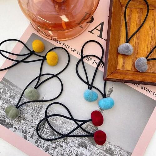 Children Cute Colors Velvet Heart Scrunchies Rubber Bands Girls Lovely Sweet Elastic Hair Bands Kids Fashion Hair Accessories