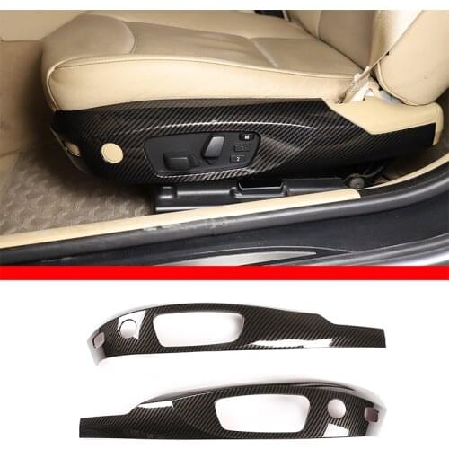 2pcs Car Styling Seat Side Adjustment Frame Decoration Covers For BMW 3 Series E90 X1 E84Carbon Fiber Color Interior Accessories