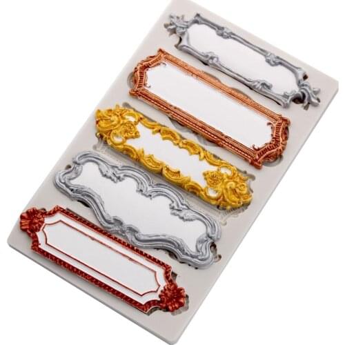 Retro Mirror Frame Silicone Mold Fondant Cake Polymer Chocolat Baking Molds Clay Decoration DIY Clay Candy Mould Random Color
