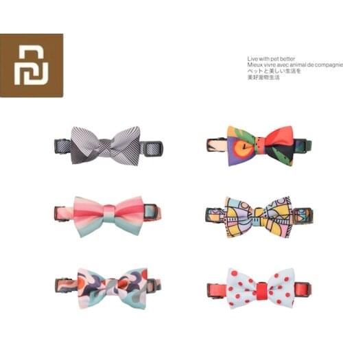 Xiaomi Pidan England Style Cats Bowties Collars Puppy Dogs Cats Bow Tie Lattice Type Necktie Small Cat Puppy Kitty Anti-strangle