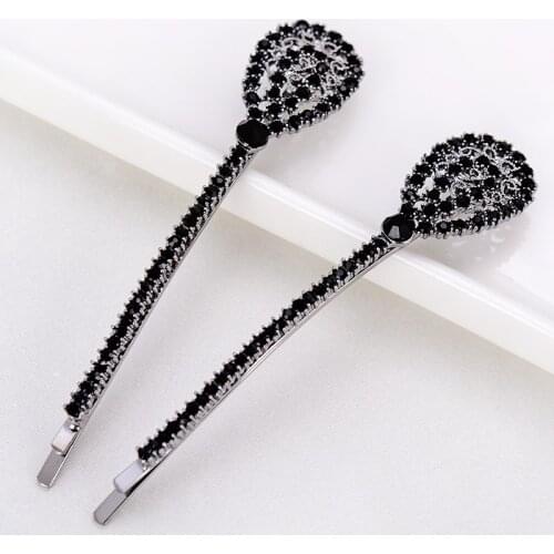 EASYA Hot Sale Rhinestone Crystal Water Drop Hairpin Clips Headwear Women Girls Fashion Hair Accessories Hairgrips