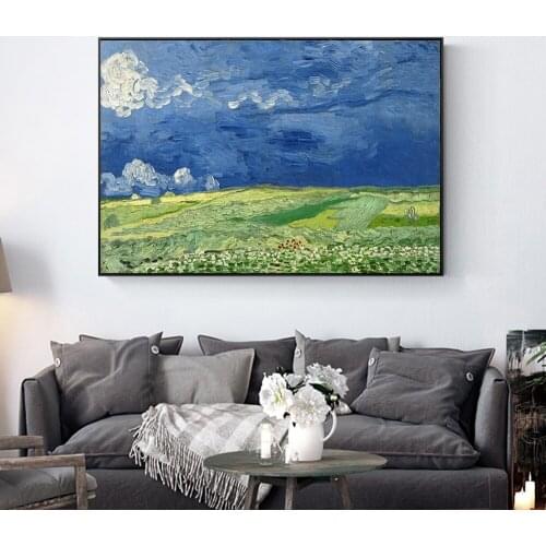 Classic Van Gogh Sky and Grass Oil Canvas Paintings Abstract Replica Impressionist Canvas Pictures For Living Room On The Wall