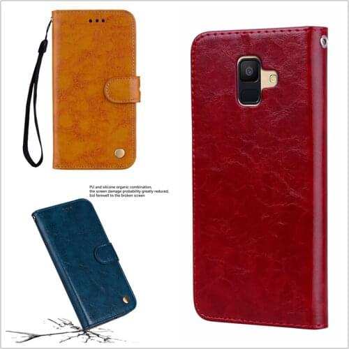 Leather Wallet Case for Samsung A6 A8 Plus 2018 A730 A320 A520 A605 A9S Flip Cover For Samsung A8 A6 Plus 2018 A750 Book Bumper