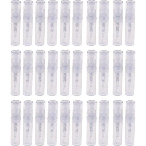 Mini Transparent 2 ML Spray Plastic Bottle Spray Perfume Empty Sample Bottle Suitable for Travel Party 90Pcs