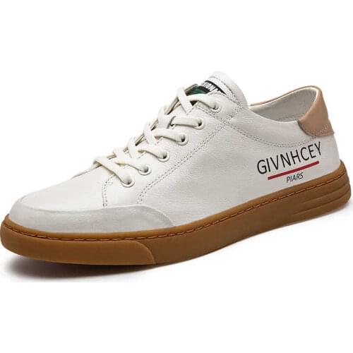 Trend 2021 Young Casual Shoes For Boy Fashion Walking Shoes Men Genuine Leather Mens Designer Sneakers Luxury Brand Men Footwear