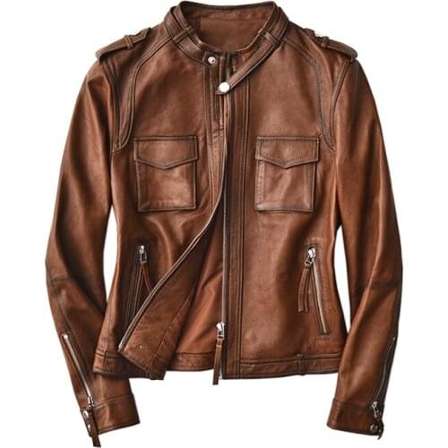 Real Genuine Leather Jacket Women Clothes 2020 Korean Womens Fur Coat Vintage Spring Autumn Sheepskin Coat Plus Size 5XL Stock