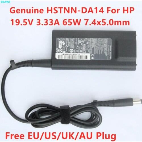 Genuine 19.5V 3.33A 65W 7.4x5.0mm HSTNN-DA14 Travel AC Adapter For HP ENVY 14 SPECTRE ELITEBOOK 850 Laptop Power Supply Charger