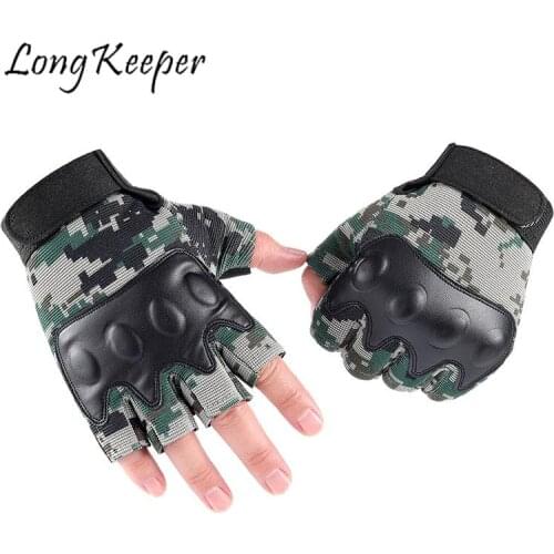 Outdoor Sport Gloves Men Half Finger Cycling Gloves Sports Shockproof Breathable Tactical Gloves Combat Shooting Hunting Gloves