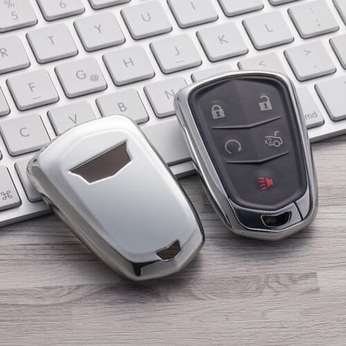 Silver Soft Protective key Case Shell Cover for Cadillac ATS CTS CT6 XTS Escalade