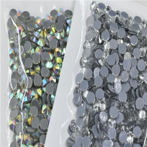 Ss6 rhinestones Flatback Crystal AB Hotfix Iron On Round Stones for clothing Decoration Crafts ss20 ss16