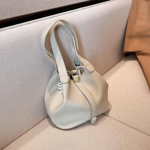 MJ Fashion Women Handbags PU Leather Luxury Designer Tote Handbag Vintage Drawstring Bucket Bag Ladies Totes Composite Bags