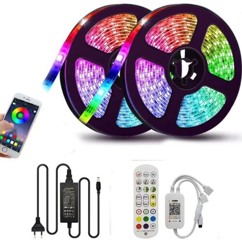 Bluetooth LED Strip Lights 20M RGB 5050 2835 SMD Flexible Ribbon Waterproof RGB LED Light 5M 10M Tape Diode DC 12V Phone app
