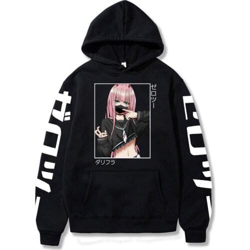 Darling In The Franxx Print Hoodies Janpanese Anime Men Women Sweatshirts Fashion Mangan Zero Two Unisex Pullover Outerwear