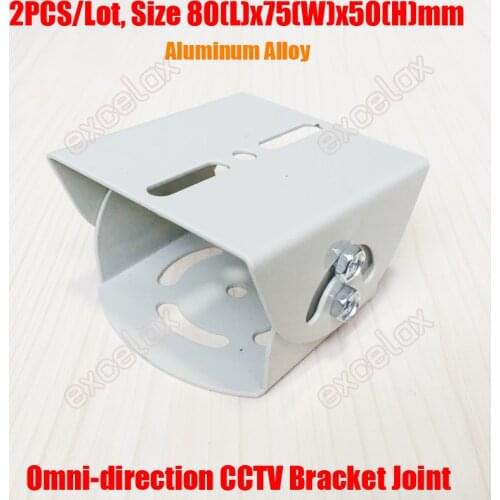 2PCS/Lot Aluminum Alloy Omni-direction Universal CCTV Bracket Support Joint for Security Video Surveillance Camera Housing Mount