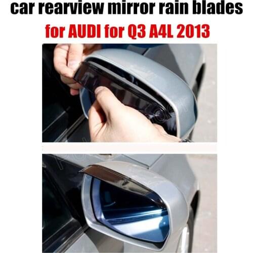 High quality for AUDI for Q3 A4L 2013 2Pcs/pair Rearview Mirror Rain Shade Rainproof Blades Car Mirror Eyebrow Rain Cover