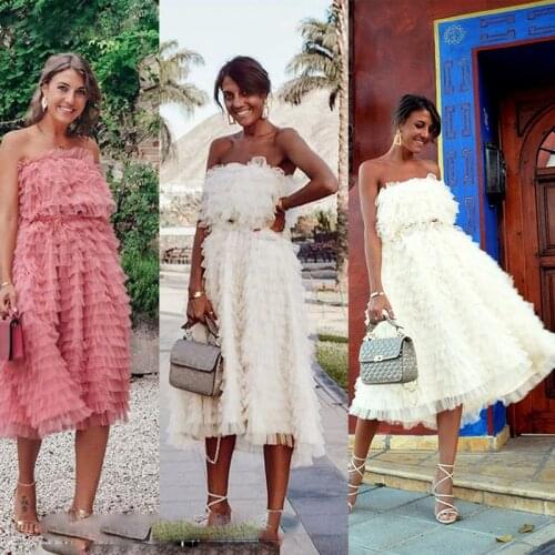 Womens Dress Sexy Feather Applique Strapless Sexy Tube Top Sleeveless Dress Street Commuter Dress 2021 New