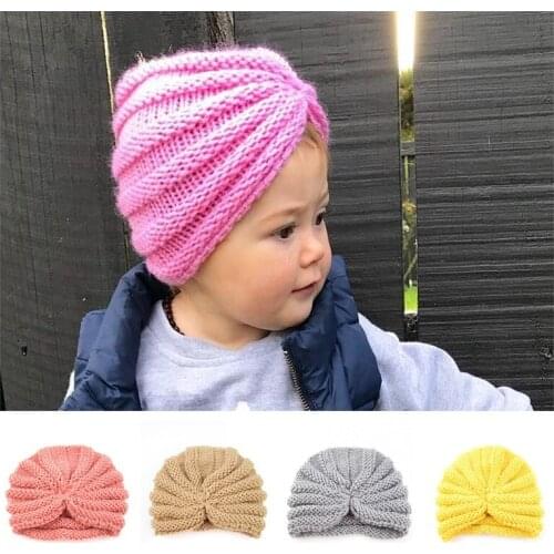 Winter Baby Girls Boys Warm Hats Candy Color Knitted Newborn Beanie Hat Baby Fotografia Cap Accessories Dropshipping TS171