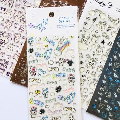 1 Sheet Crystal Uncle Rabbit DIY Stickers Diary Notebook Hand Account Decoration