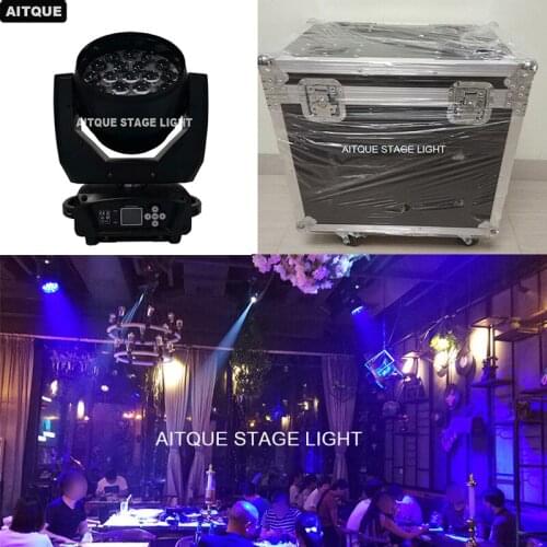10lights+CASE)Led dj lights professional lyre wash led moving head 19*12w led moving head wash zoom flight case