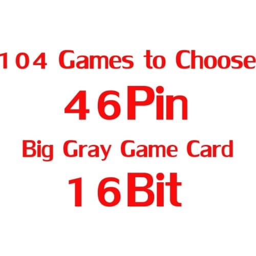 104 Games Available Stocked 16 Bit Big Gray Game Card For NTSC USA Game Console Support Custom Game