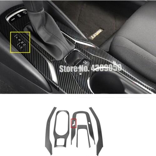 5pcs Stainless Steel For Toyota Corolla 2019 2020 Interior Accessories Carbon Fibre Gear Shift Panel Water Cup Holder Cover Trim