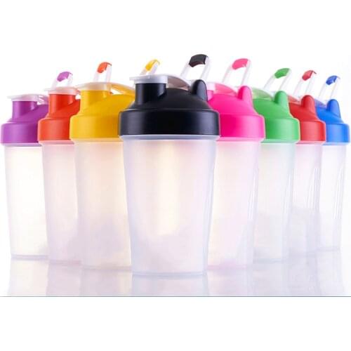 400ml Portable Shaker Bottle Leak Proof Lid Sports Gift Bottle With Stirring Ball Support Customization
