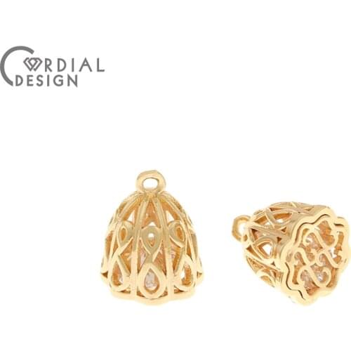 Cordial Design 20Pcs 11*13MM Jewelry Accessories/CZ Charms/Genuine Gold Plating/DIY Making/Pendant/Hand Made/Earring Findings