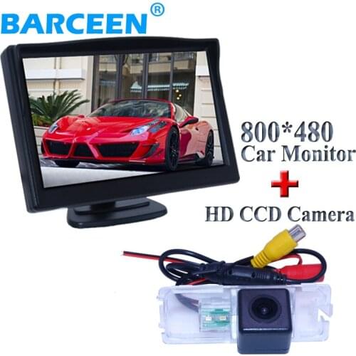 Car monitor 5" screen Abs shell and hd ccd car rear camera free shipping suitable for VW MAGOTAN / POLO Hatchback