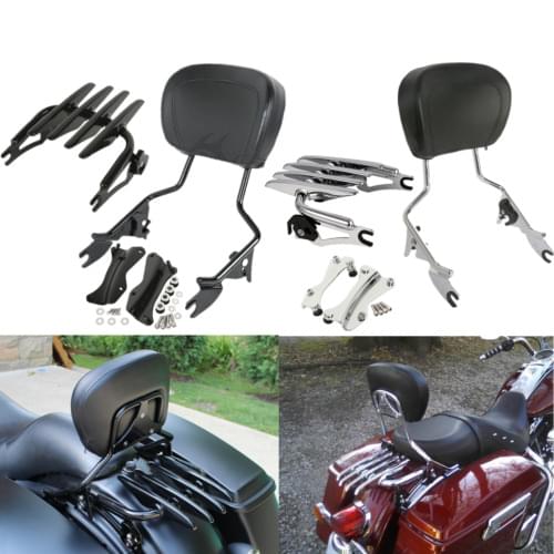 Motorcycle Detachable Backrest Sissy Bar Luggage Rack For Harley Road King Street Glide Electra Glide Standard CVO 2014-2021 18