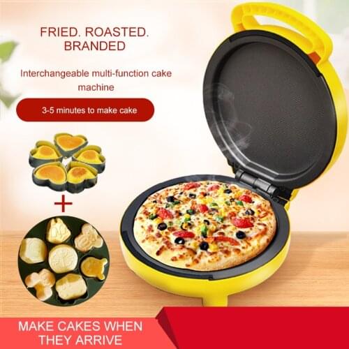 220V Household Automatic Cake Machine Cartoon Mini Childrens Bread Machine Double-Sided Heating Baking Breakfast Machine EU US