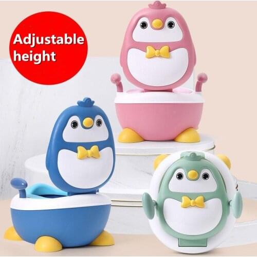 Baby Boy Childrens Pot Cute Penguin Ajustable Height Baby Potty Training Seat Portable Toilet for Babies Girls Infantil
