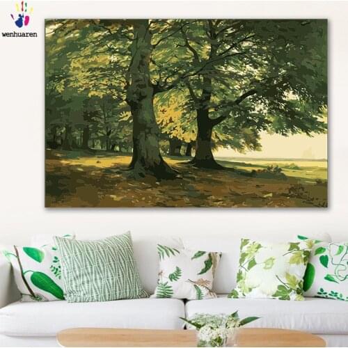 DIY colorings pictures by numbers with color four Seasons Four seasons view picture drawing painting by numbers framed Home