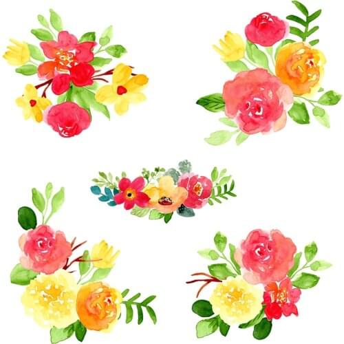 Three Ratels QCF22 Elegant watercolor flower family decoration sticker Laptop toilet childrens gift Decal