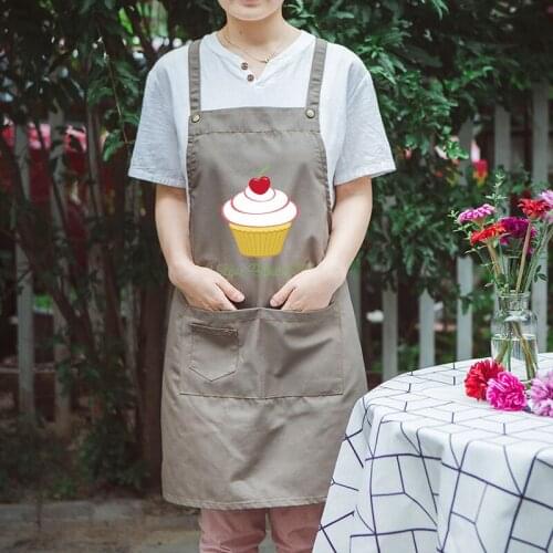Apron canvas cotton kitchen baking supermarket tea shop cooking work wear overalls women apron